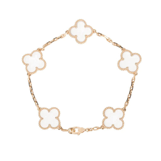 [Mysitc ]New CLOVER 5 MOTIF ROCK CRYSTAL BRACELET