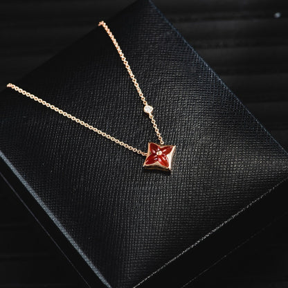 Mysitc STAR NECKLACE PINK GOLD 1 DIAMOND