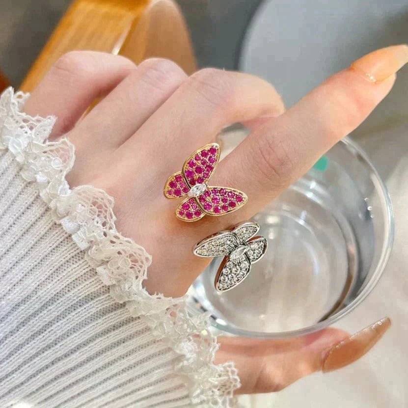 Mysitc TWIN BUTTERFLY DIAMOND RING