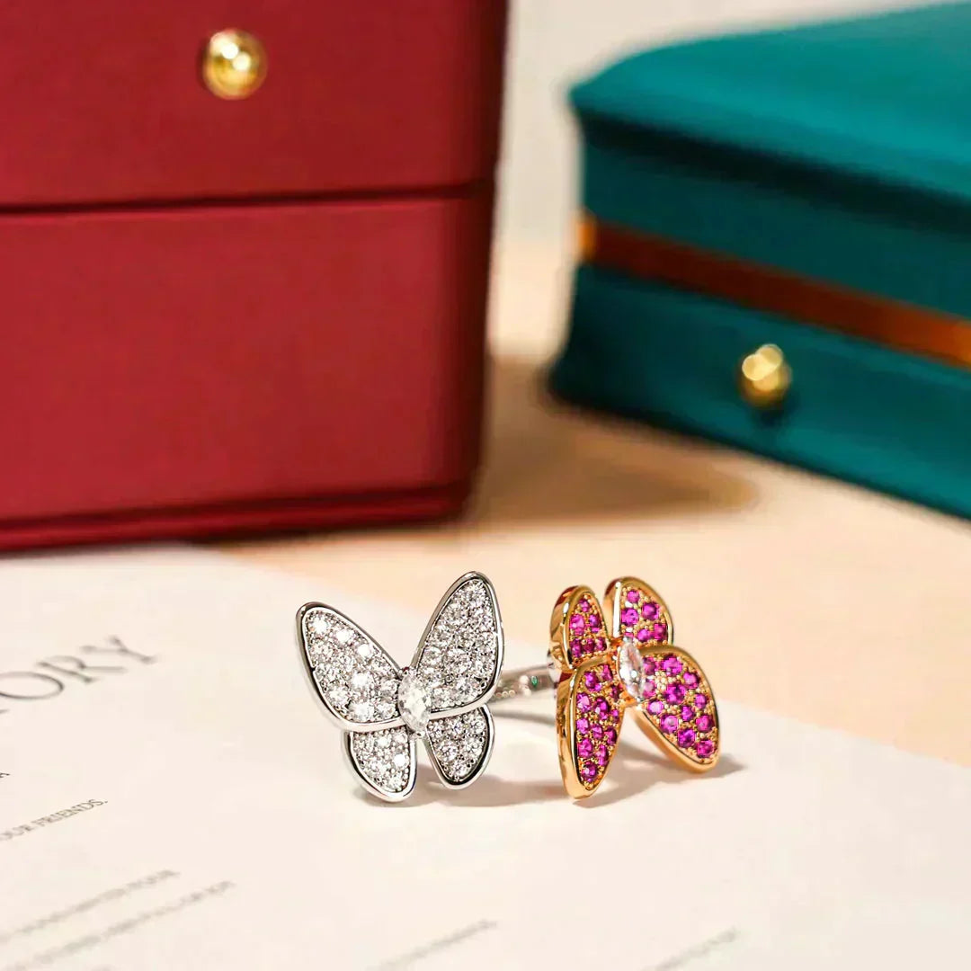 Mysitc TWIN BUTTERFLY DIAMOND RING