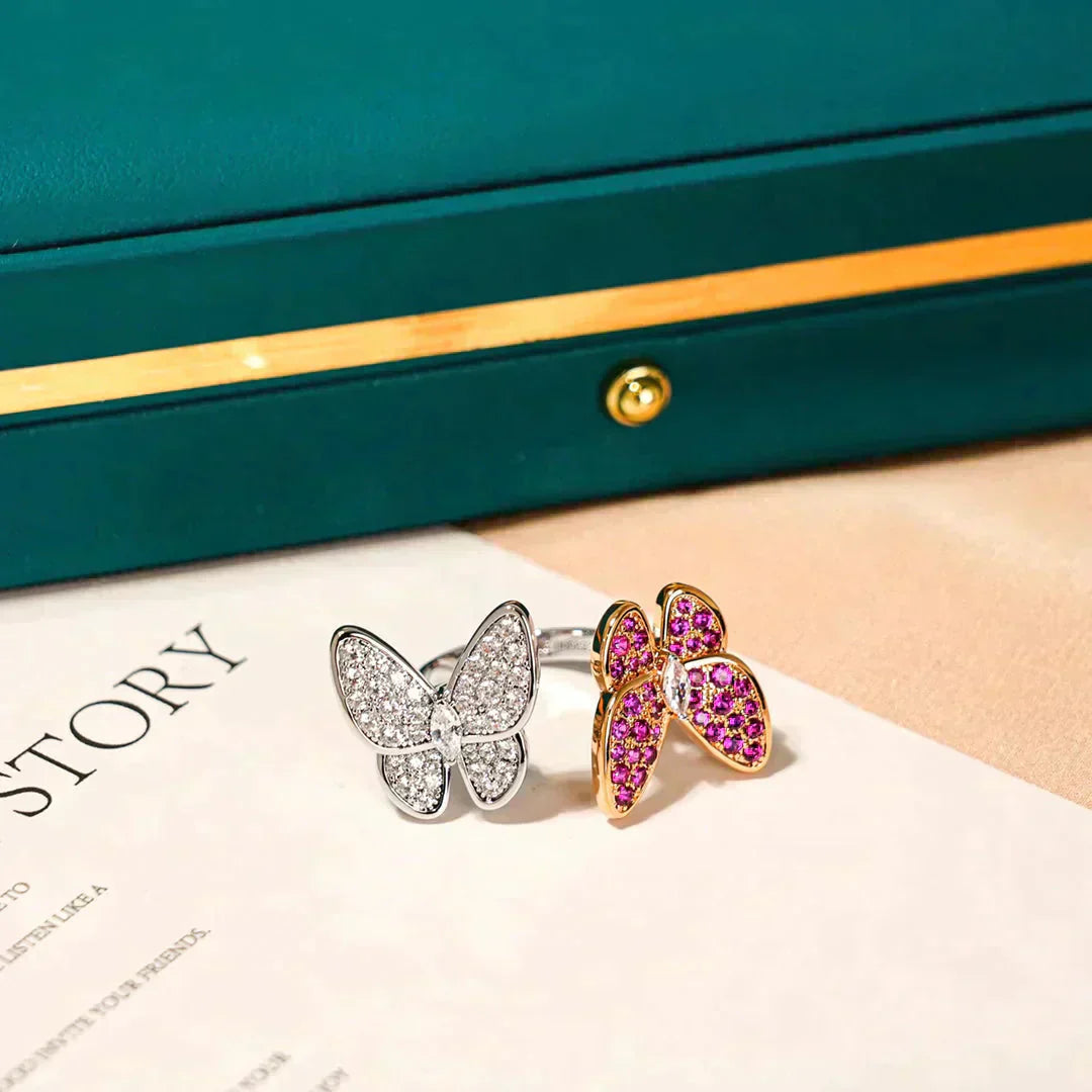 Mysitc TWIN BUTTERFLY DIAMOND RING