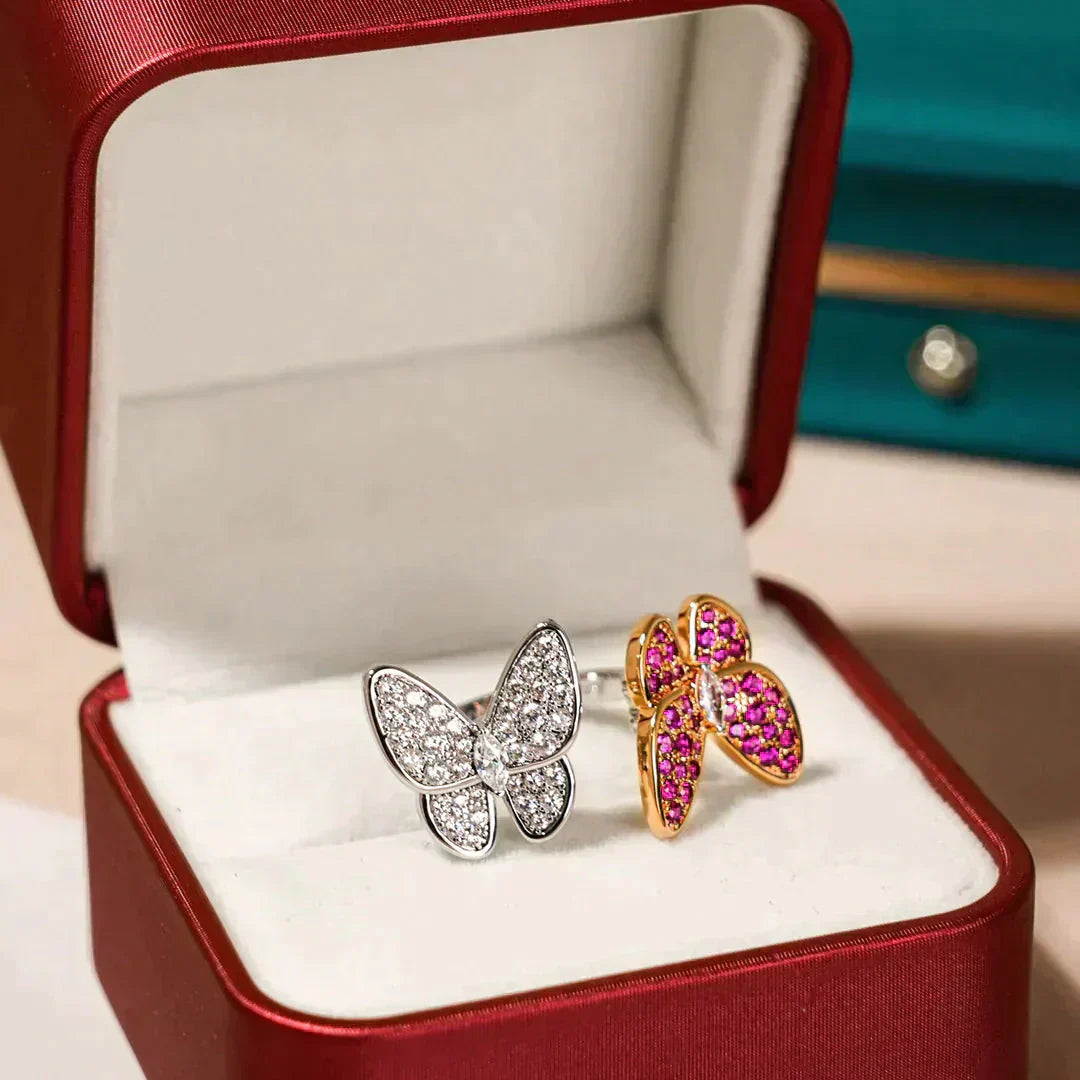 Mysitc TWIN BUTTERFLY DIAMOND RING