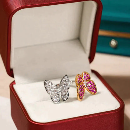 Mysitc TWIN BUTTERFLY DIAMOND RING