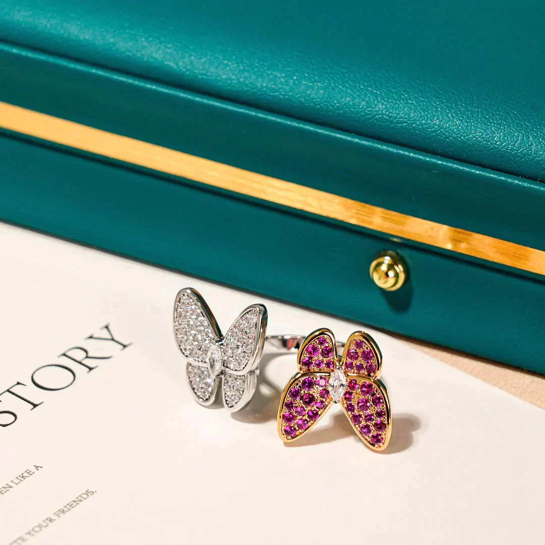 Mysitc TWIN BUTTERFLY DIAMOND RING