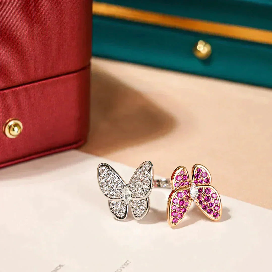 Mysitc TWIN BUTTERFLY DIAMOND RING