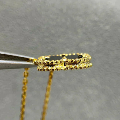 Mysitc CLOVER 15MM ブラックオニキス シングル フラワー ネックレス
