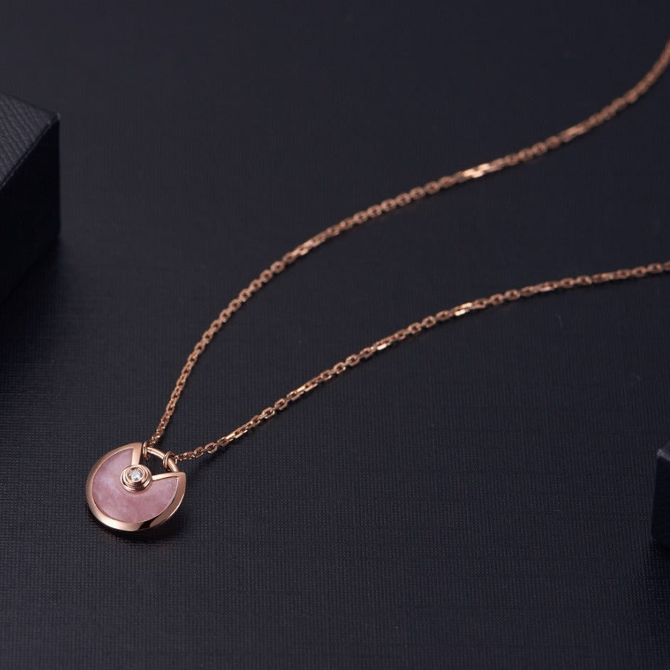 Mysitc AMULETTE ROSE GOLD PINK MOP NECKLACE