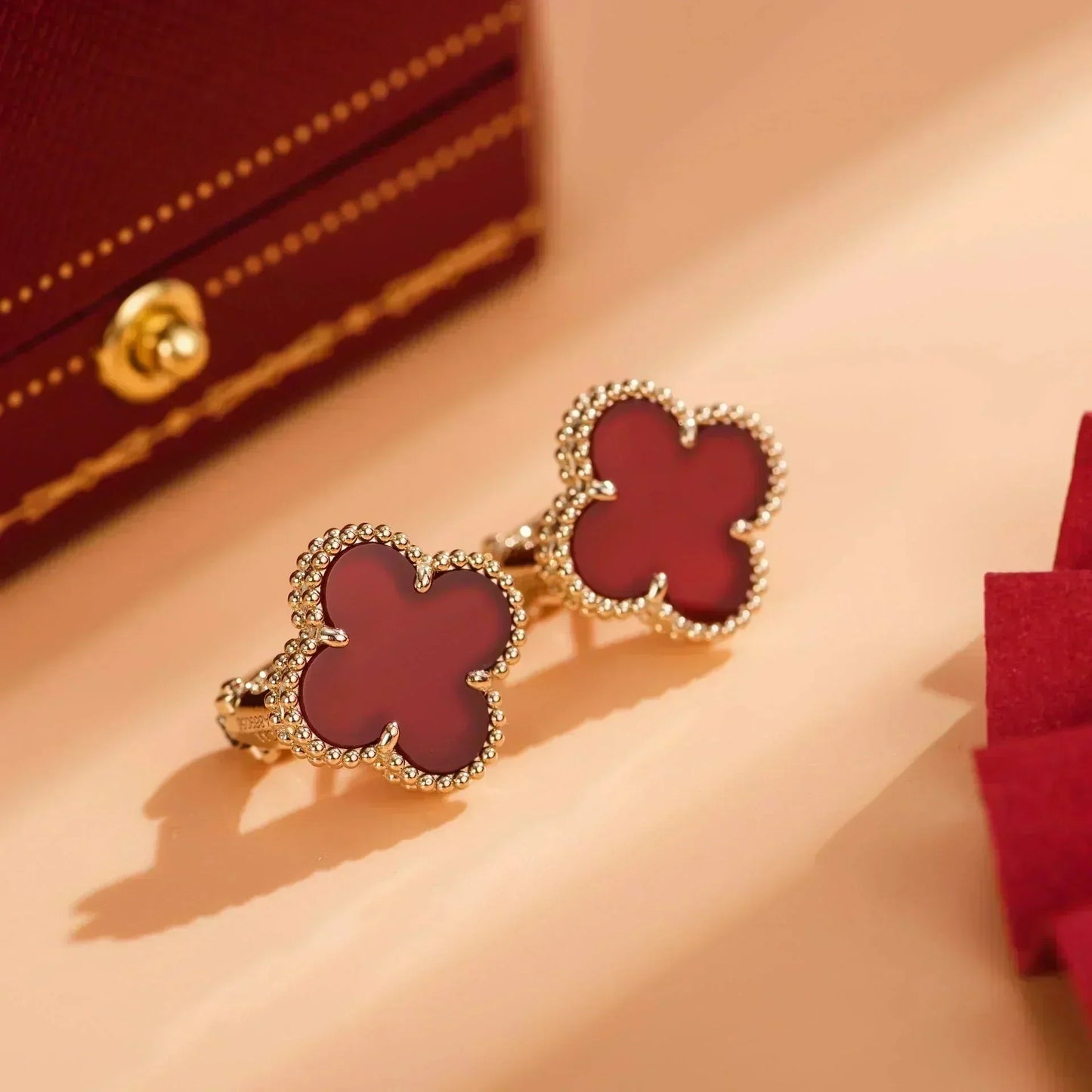 Mysitc CLOVER MEDIUM 1 MOTIFS CARNELIAN  EARRINGS