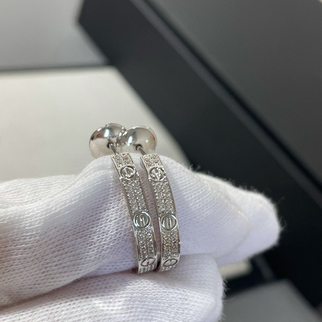 ミスティック ラブ ダイヤモンド シルバー フープピアス