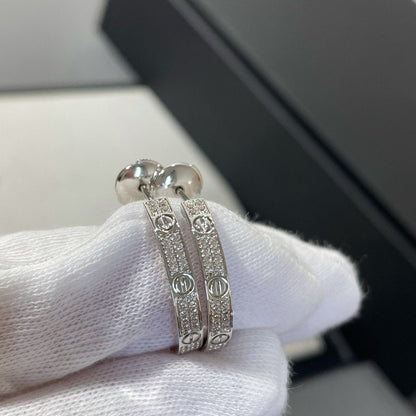 ミスティック ラブ ダイヤモンド シルバー フープピアス