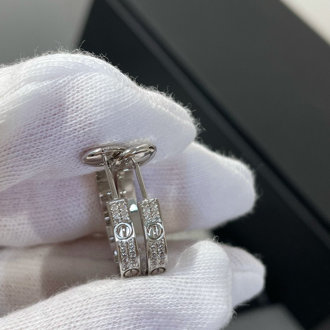ミスティック ラブ ダイヤモンド シルバー フープピアス