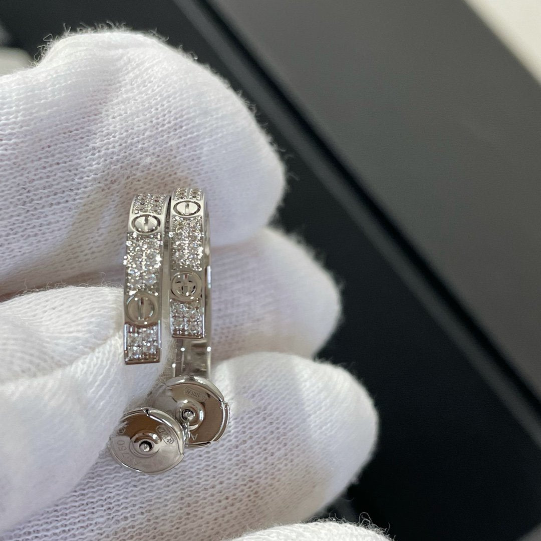 ミスティック ラブ ダイヤモンド シルバー フープピアス
