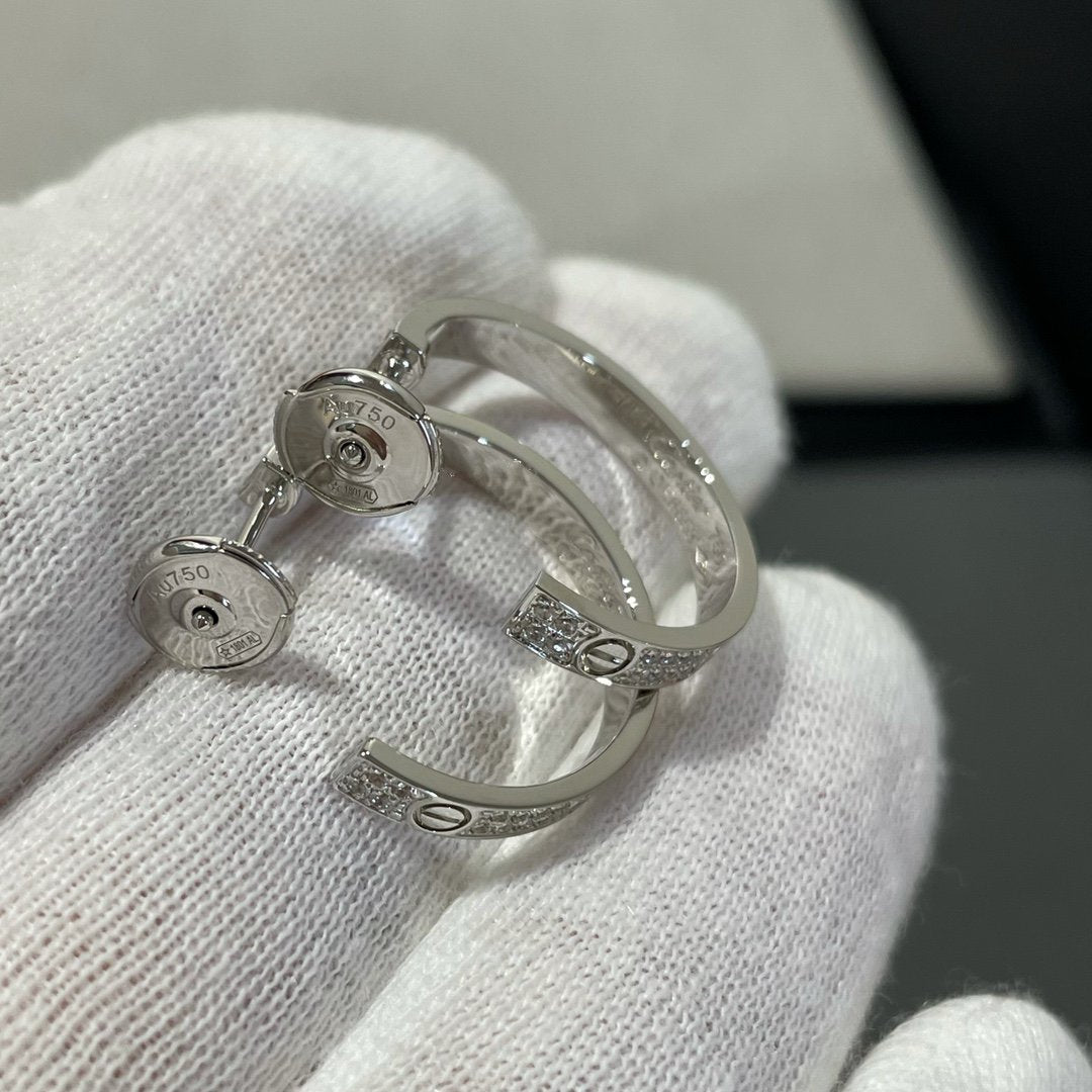 ミスティック ラブ ダイヤモンド シルバー フープピアス