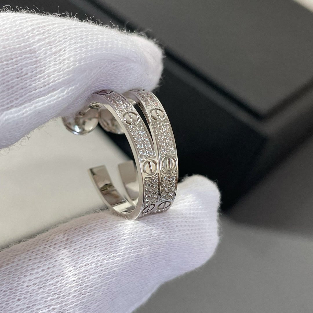 ミスティック ラブ ダイヤモンド シルバー フープピアス