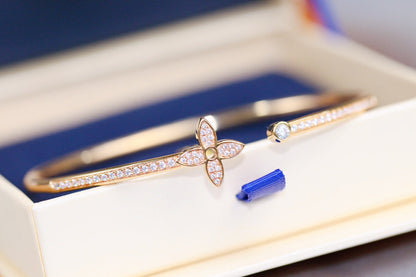 Mysitc IDYLLE PINK GOLD OPEN BRACELET DIAMOND PAVED