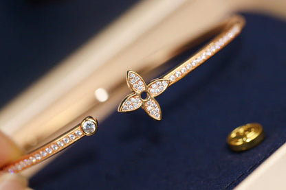 Mysitc IDYLLE PINK GOLD OPEN BRACELET DIAMOND PAVED