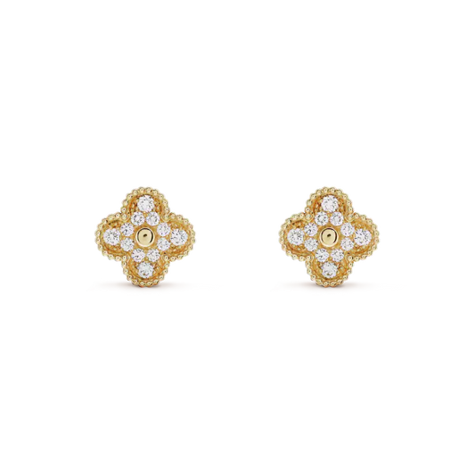 Mysitc CLOVER MEDIUM 1 MOTIFS FUll DIAMOND EARRINGS