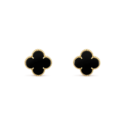 Mysitc CLOVER MEDIUM 1 MOTIFS  ONYX STUD EARRINGS
