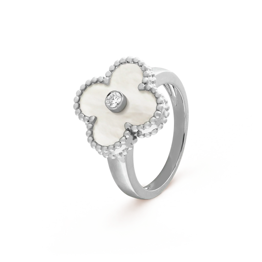 Mysitc CLOVER SILVER MOP DIAMOND RING