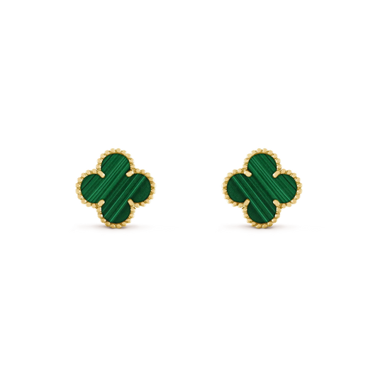 Mysitc CLOVER MEDIUM 1 MOTIFS MALACHITE  EARRINGS