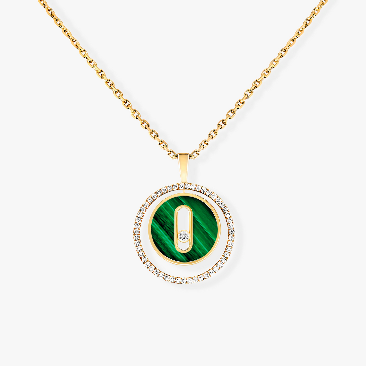 [Mystic ]Mystic  MOVE 1 DIAMOND MALACHITE GOLD DIAMOND NECKLACE