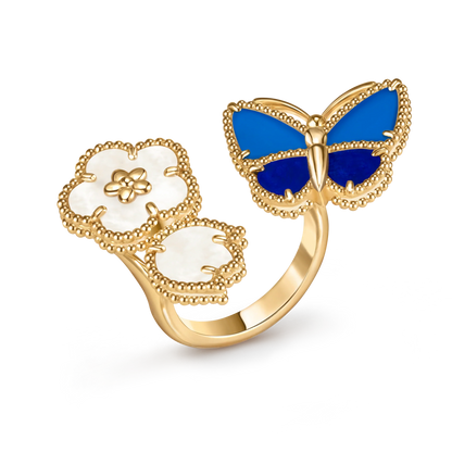 [Mysitc ] 2026 NEW MODEL SPRING LUCKY 3 MOTIF GOLD RING