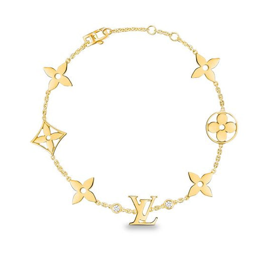 Mysitc STAR AND SUN 7 MOTIFS GOLD BRACELET