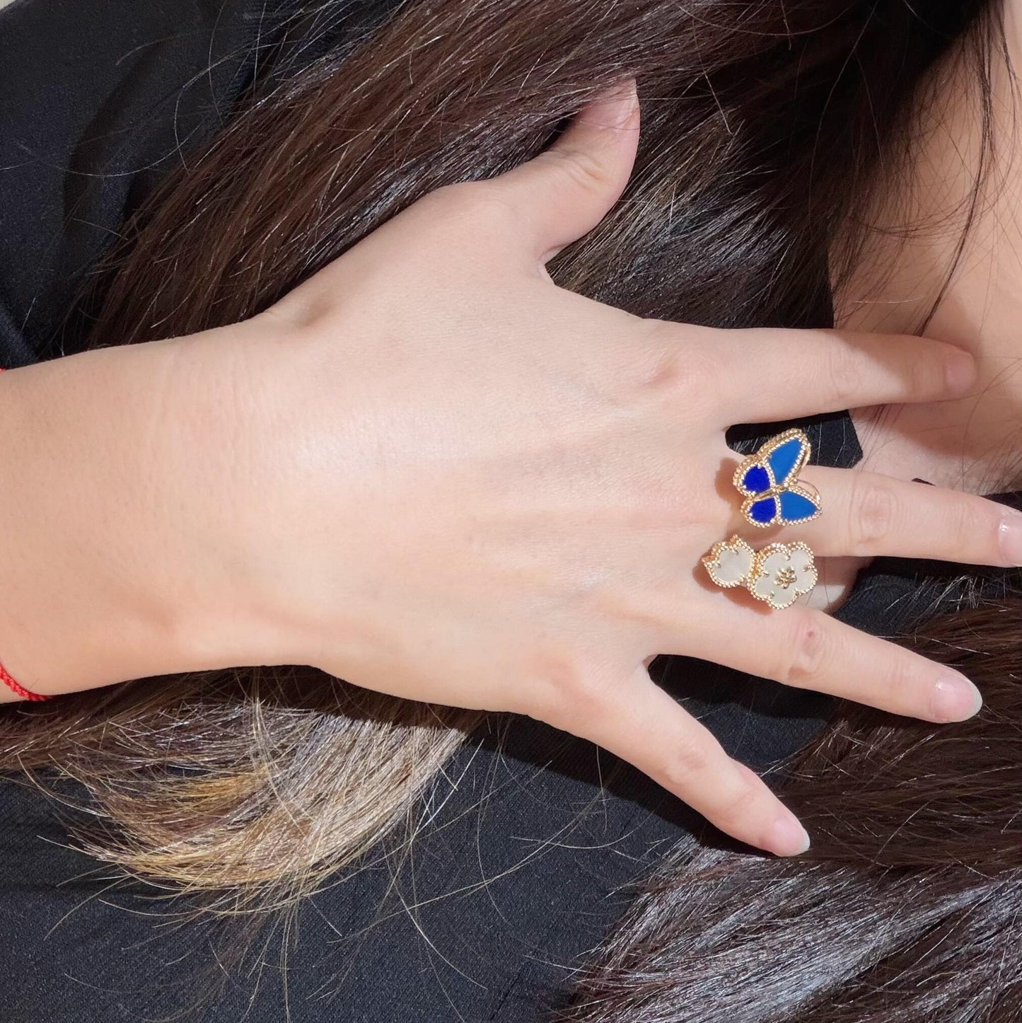 [Mysitc ] 2026 NEW MODEL SPRING LUCKY 3 MOTIF GOLD RING