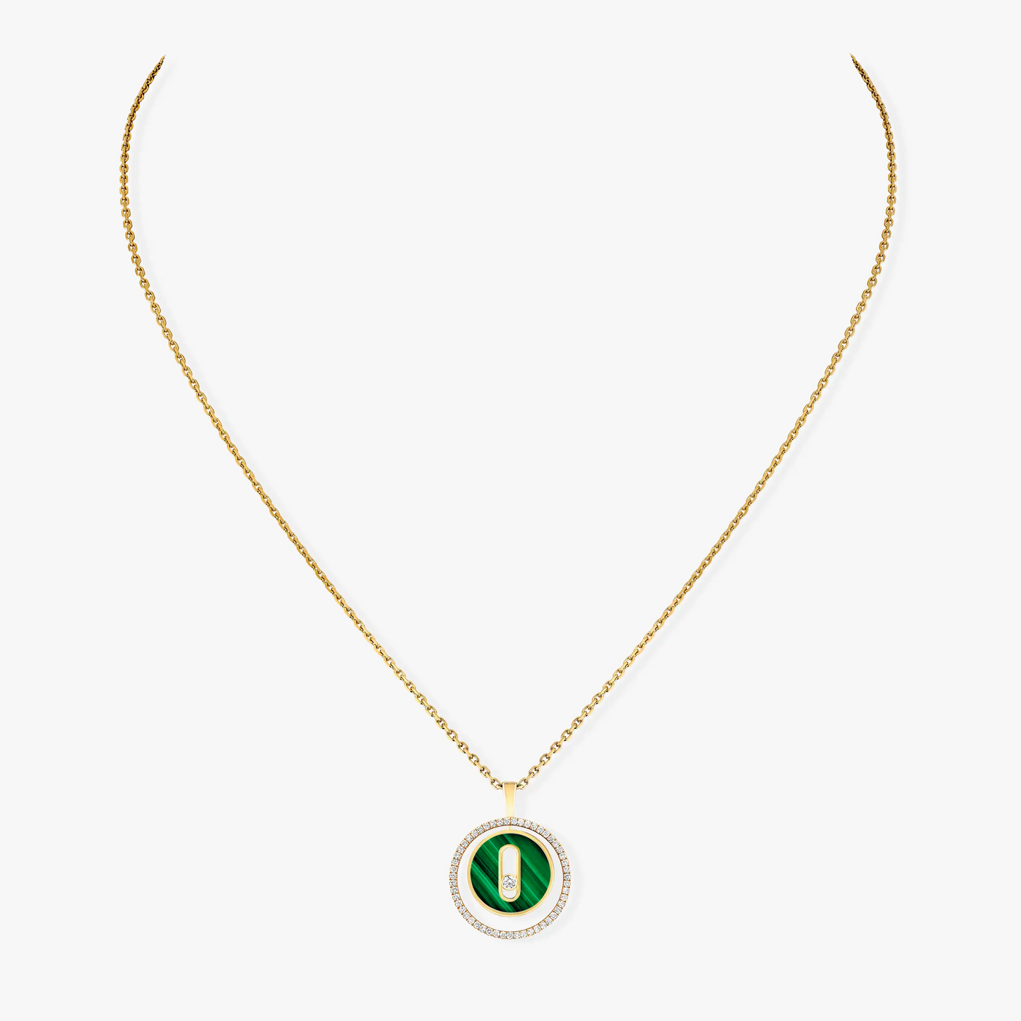 [Mystic ]Mystic  MOVE 1 DIAMOND MALACHITE GOLD DIAMOND NECKLACE