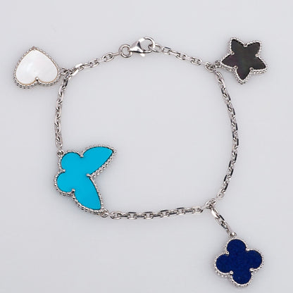 Mysitc LUCKY SPRING SILVER BRACELET 4 MOTIF