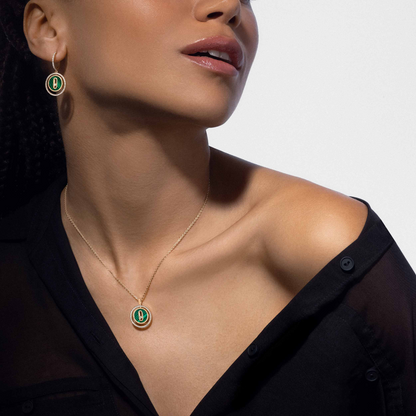 [Mystic ]Mystic  MOVE 1 DIAMOND MALACHITE GOLD DIAMOND NECKLACE