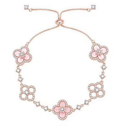 Mysitc CLOVER 5 MOTIF PINK BLUE RED WHITE BRACELET