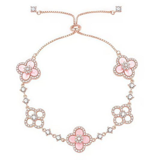 Mysitc CLOVER 5 MOTIF PINK BLUE RED WHITE BRACELET