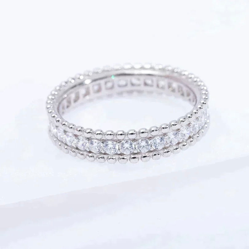 Mysitc PERLEE DIAMOND SILVER RING