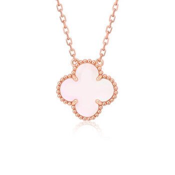 Mysitc CLOVER 15MM PINK MOTHER-OF-PEARL SINGLE FLOWER NECKLACE