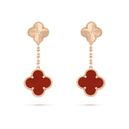 Mysitc CLOVER 2 MOTIF  LASER CARNELIAN EARRINGS