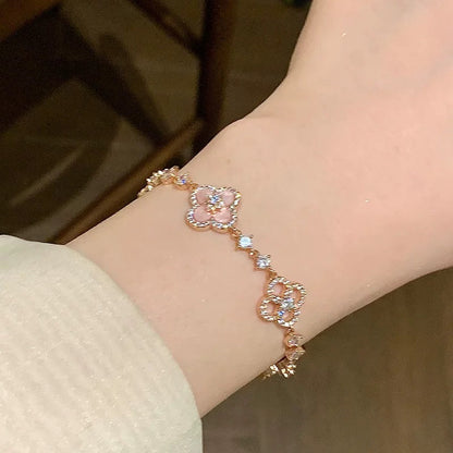 Mysitc CLOVER 5 MOTIF PINK BLUE RED WHITE BRACELET