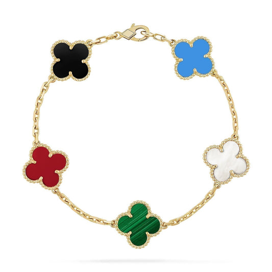 [Mysitc ]New CLOVER 5 MOTIFS MULTICOLOR BRACELET
