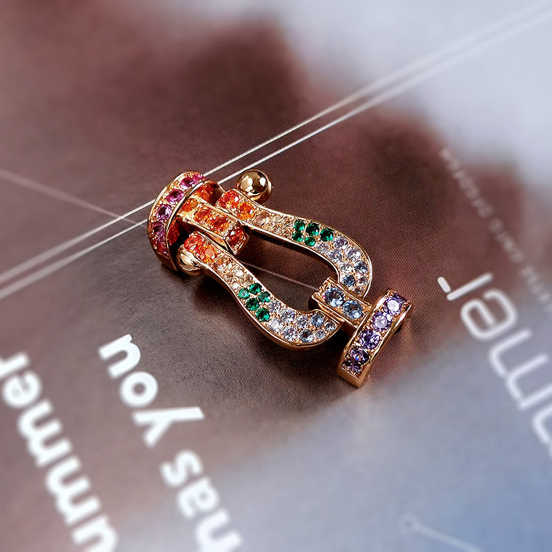 Mysitc FORCE LARGE HORSESHOE  COLORED DIAMOND BRACELET ROSE GOLD