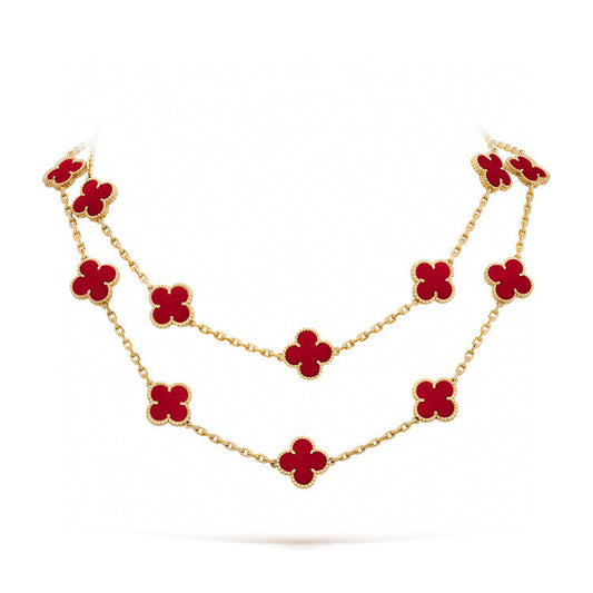 Mysitc CLOVER 20 MOTIFS CARNELIAN NECKLACE