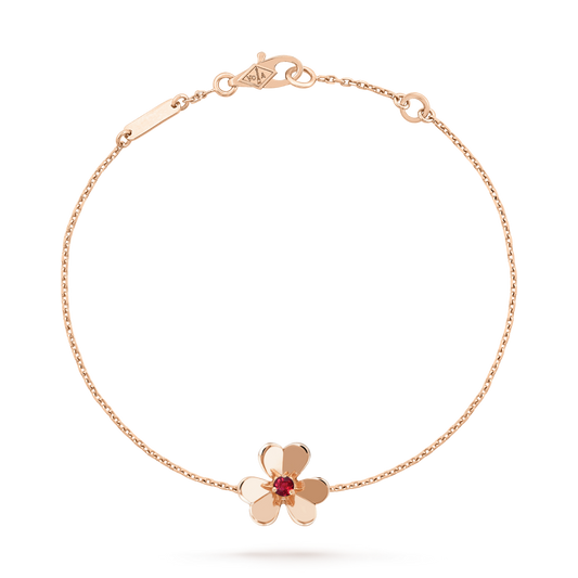 Mysitc FRIVOLE GOLD FLOWER PINK MALACHITE BRACELET