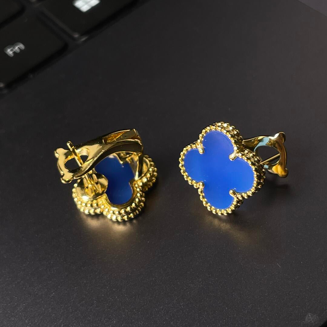 [Mystic] クローバーラージ (20mm) 1モチーフ ブルーMOP スタッドピアス