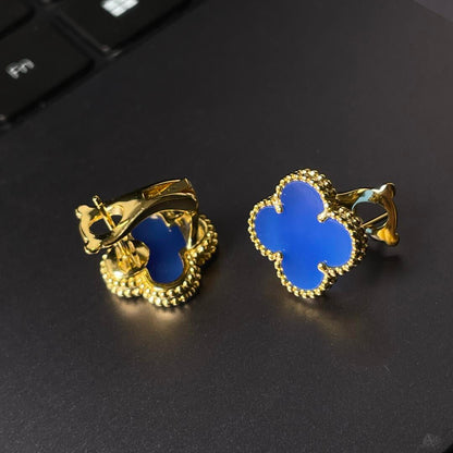 [Mystic] クローバーラージ (20mm) 1モチーフ ブルーMOP スタッドピアス