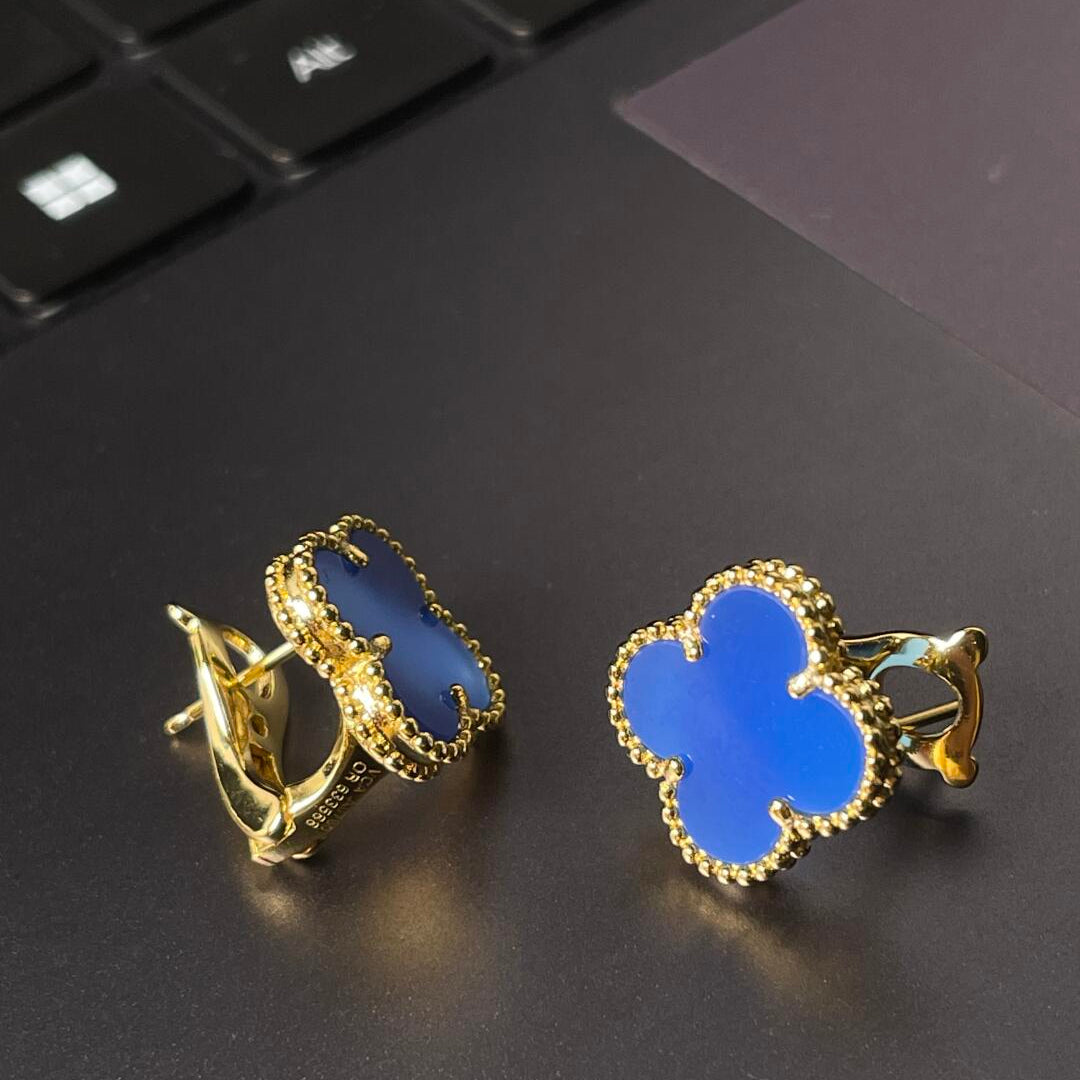 [Mystic] クローバーラージ (20mm) 1モチーフ ブルーMOP スタッドピアス
