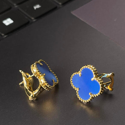 [Mystic] クローバーラージ (20mm) 1モチーフ ブルーMOP スタッドピアス