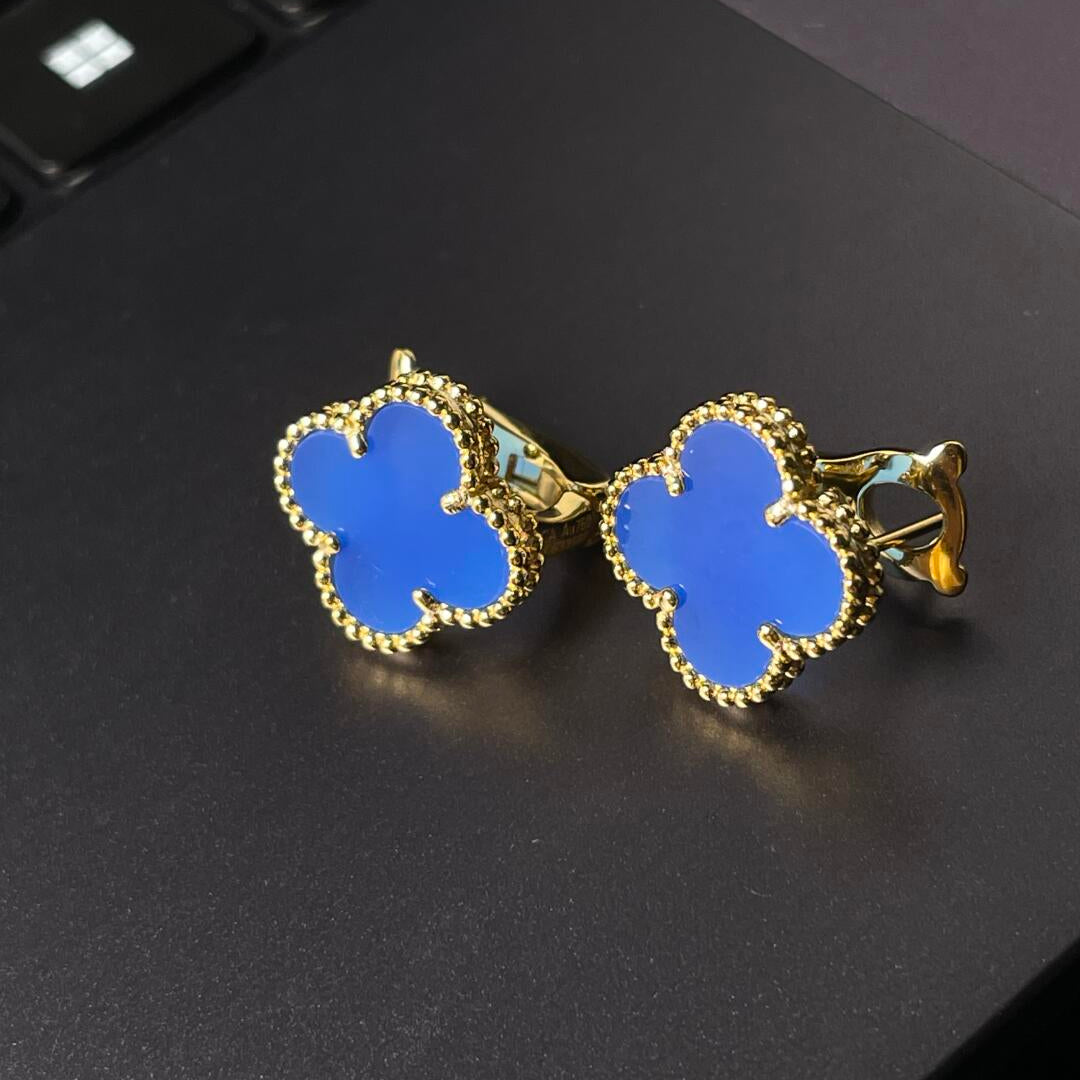 [Mystic] クローバーラージ (20mm) 1モチーフ ブルーMOP スタッドピアス