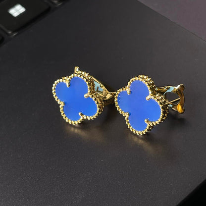 [Mystic] クローバーラージ (20mm) 1モチーフ ブルーMOP スタッドピアス