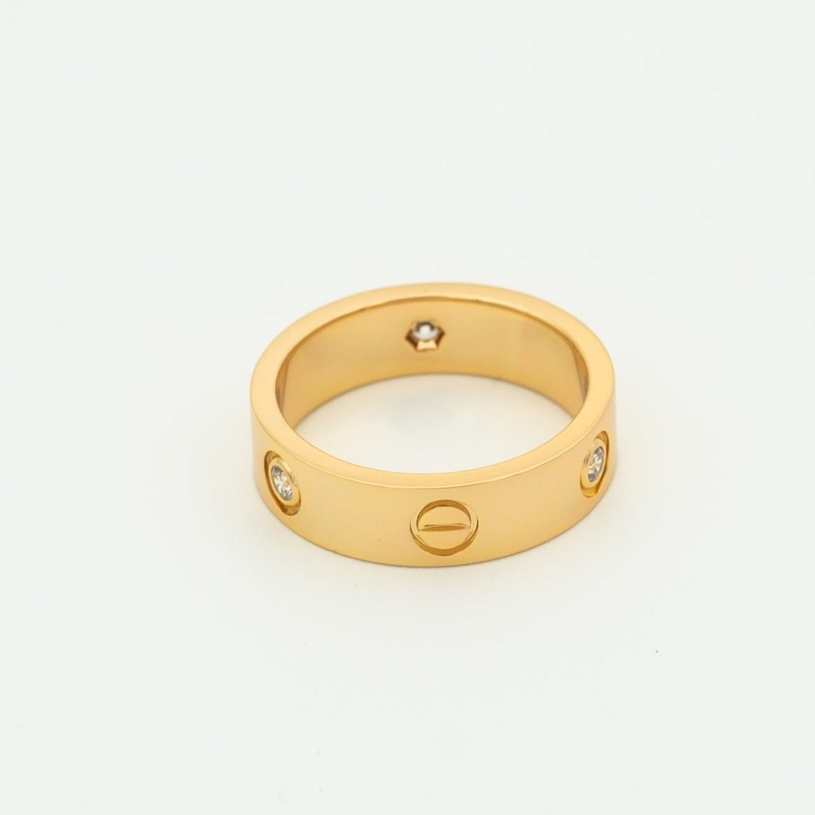 Mysitc LOVE RING 5.5MM 3 DIAMONDS PINK GOLD