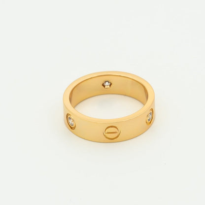 Mysitc LOVE RING 5.5MM 3 DIAMONDS PINK GOLD