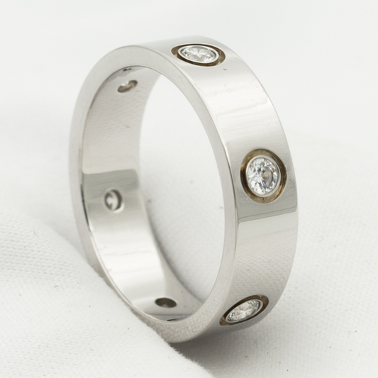Mysitc LOVE RING 5.5MM 6 DIAMONDS SILVER